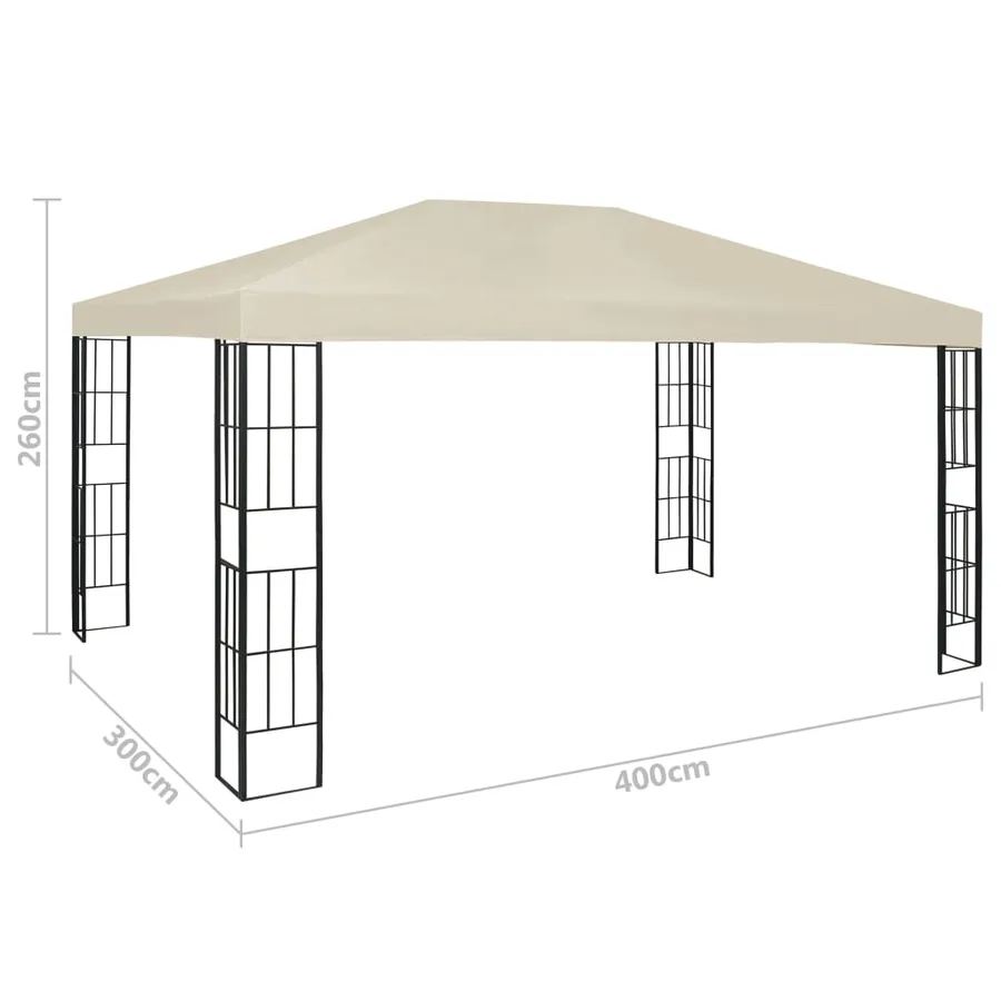 Tonnelle 3x4 m Crème - 7