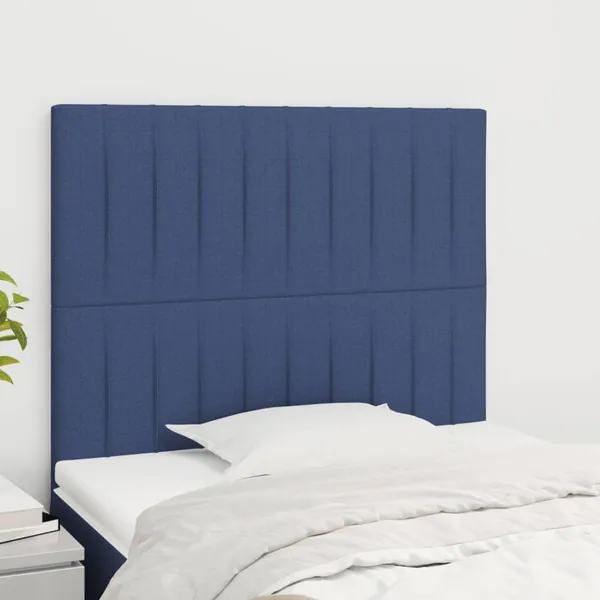 Tête de lit Bleu 90x5x118/128 cm Tissu