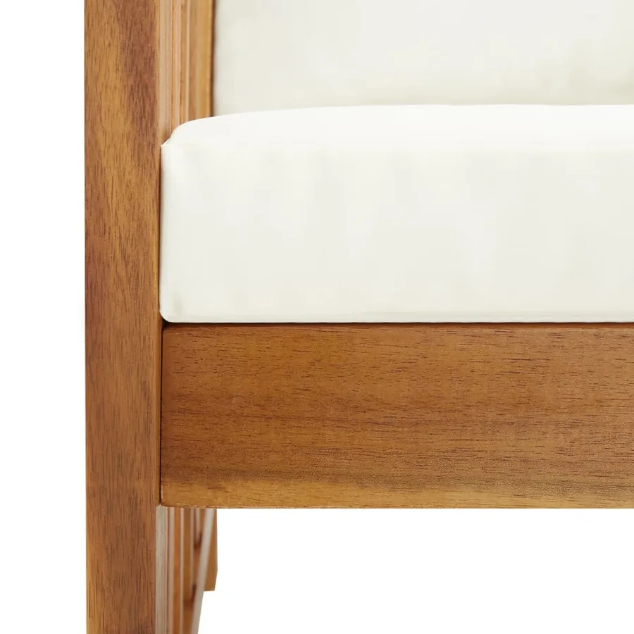 Salon de jardin 5 pcs avec coussins Bois d'acacia solide - 8