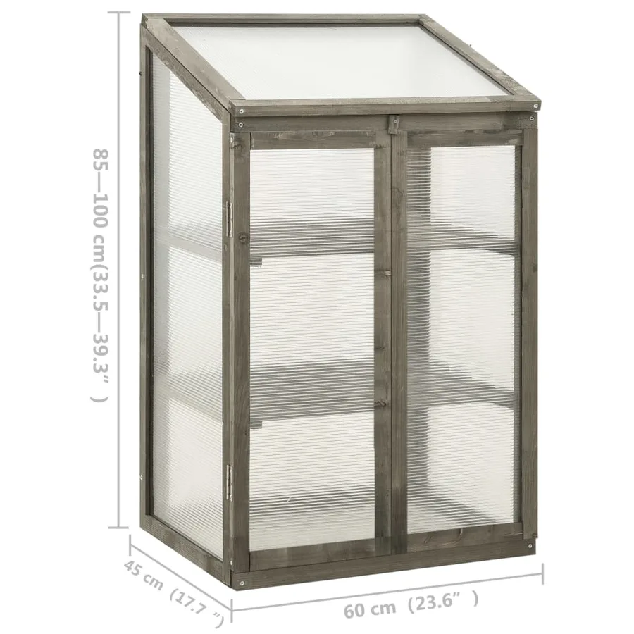 Serre 60x45x100 cm Bois de sapin - 7
