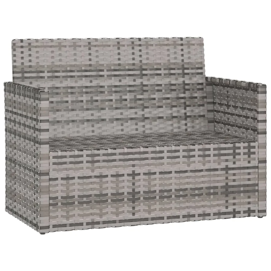 Banc de jardin avec coussins Gris 105 cm Résine tressée - 3