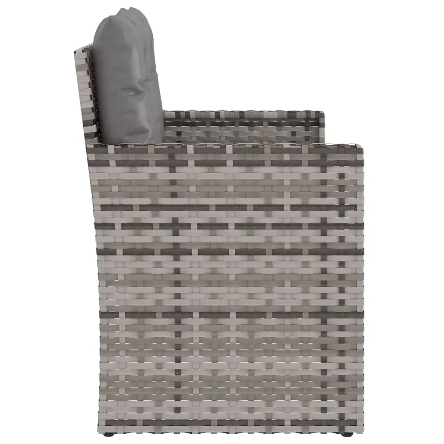 Banc de jardin avec coussins Gris 105 cm Résine tressée - 5