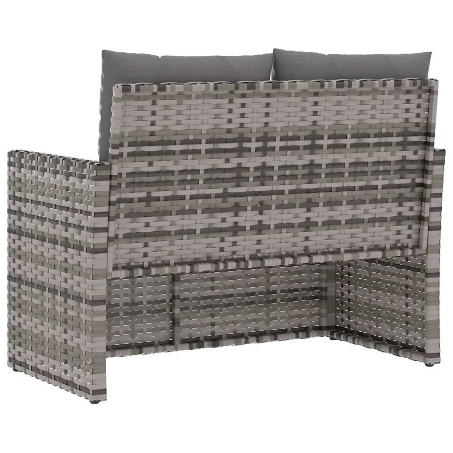 Banc de jardin avec coussins Gris 105 cm Résine tressée - 6