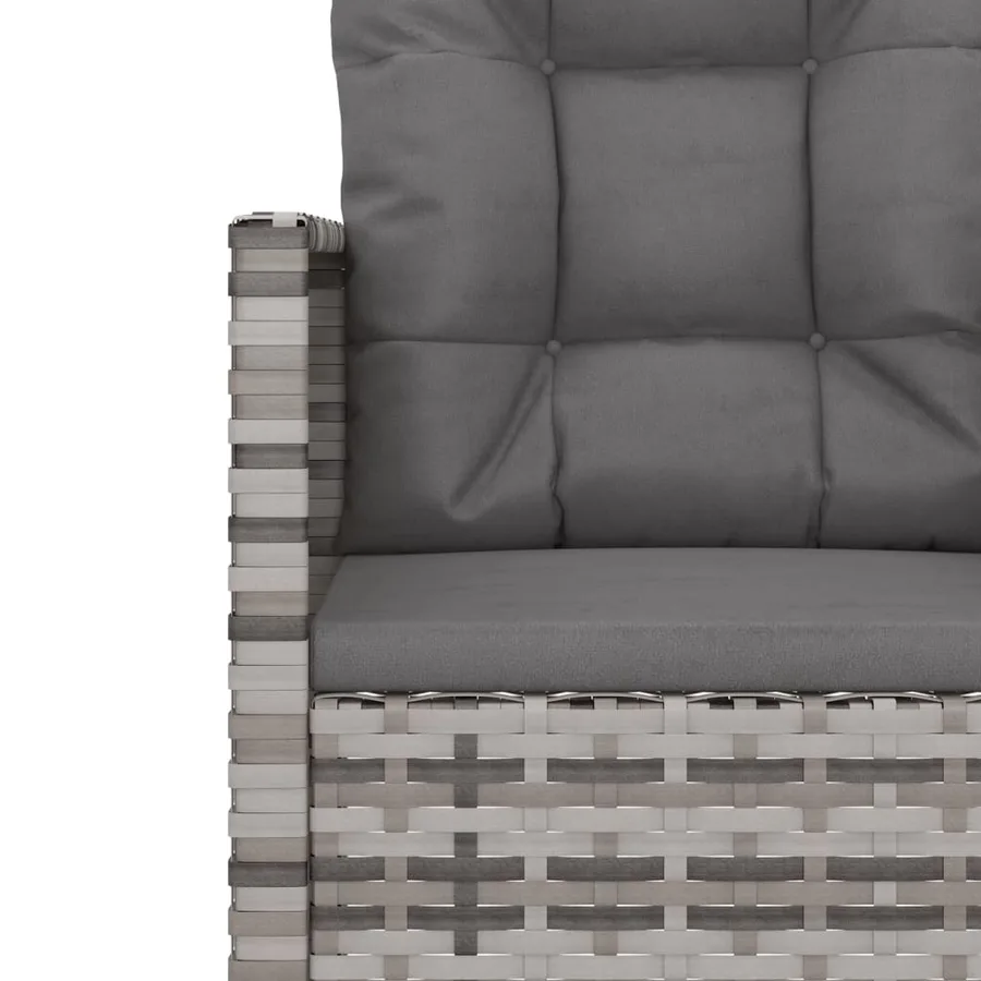 Banc de jardin avec coussins Gris 105 cm Résine tressée - 7