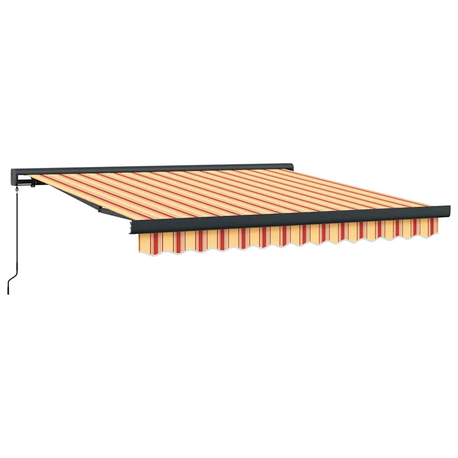 Auvent rétractable jaune et blanc 3,5x2,5 m tissu et aluminium - 2