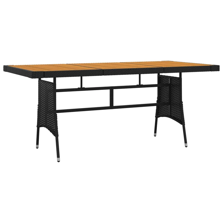 Mobilier à dîner d'extérieur 7 pcs Résine tressée Noir - 6