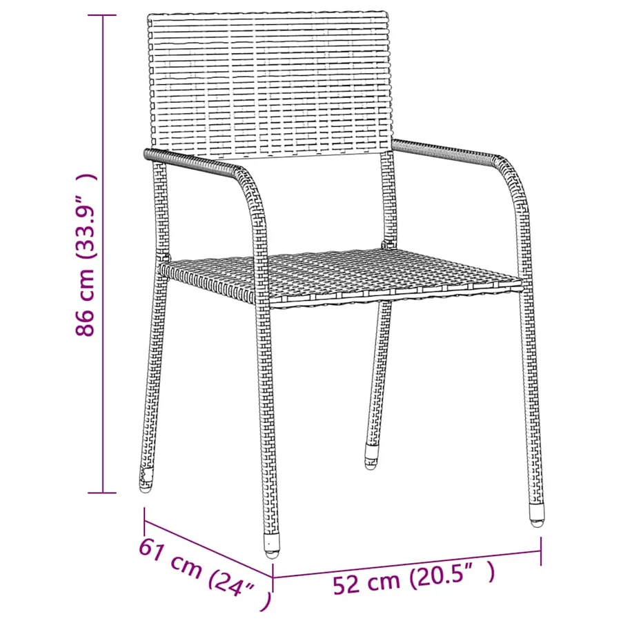 Mobilier à dîner d'extérieur 7 pcs Résine tressée Noir - 8