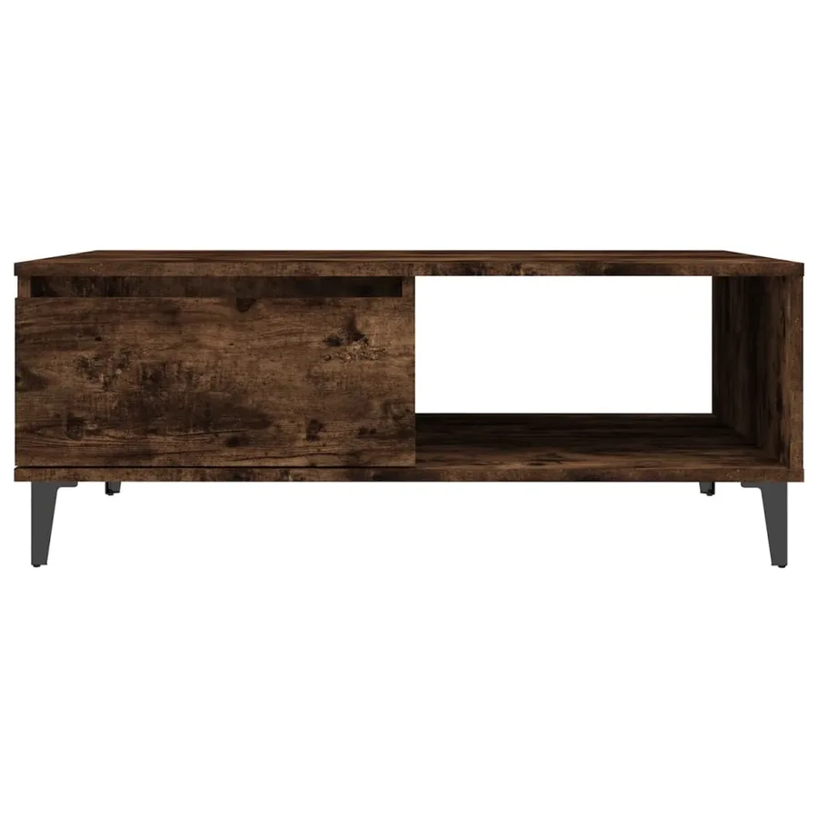 Table basse chêne fumé 90x60x35 cm bois d'ingénierie - 5