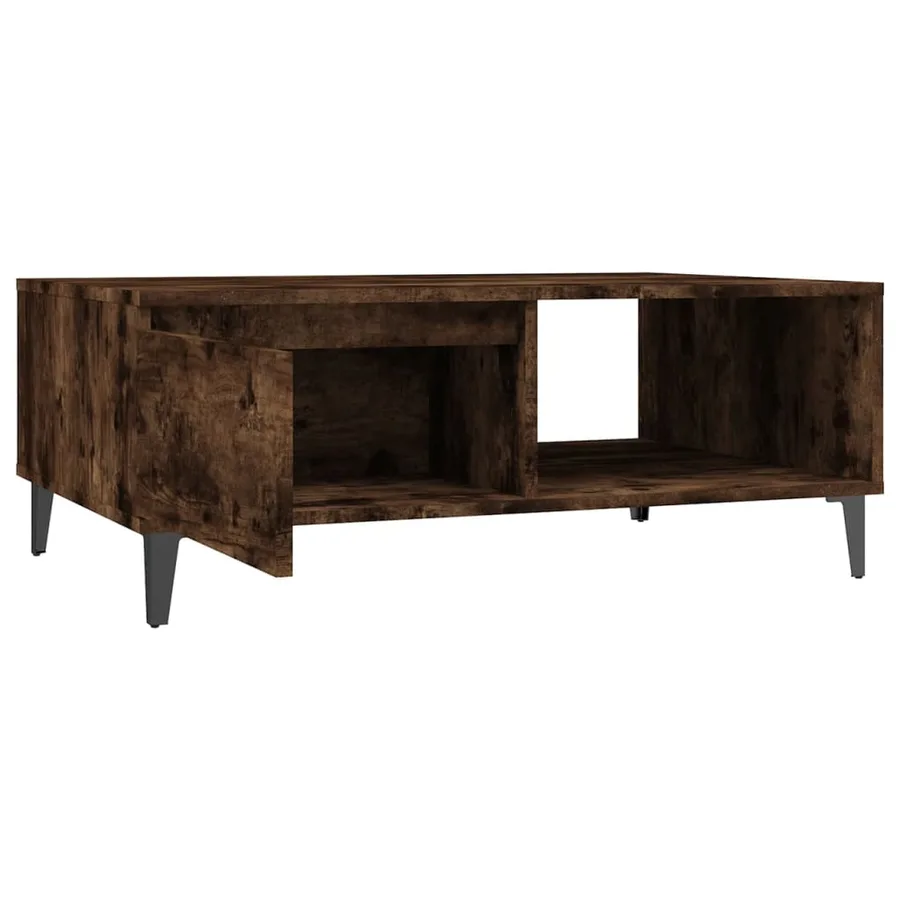 Table basse chêne fumé 90x60x35 cm bois d'ingénierie - 7