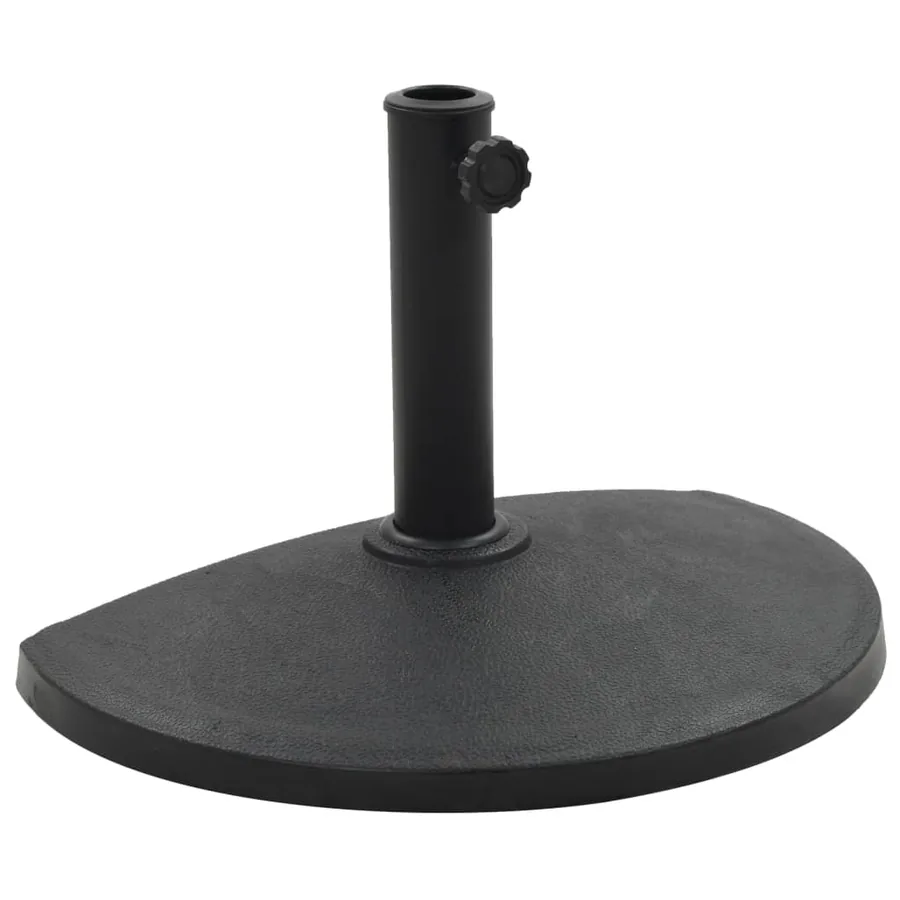 Socle demi-rond de parasol Polyrésine 9 kg Noir