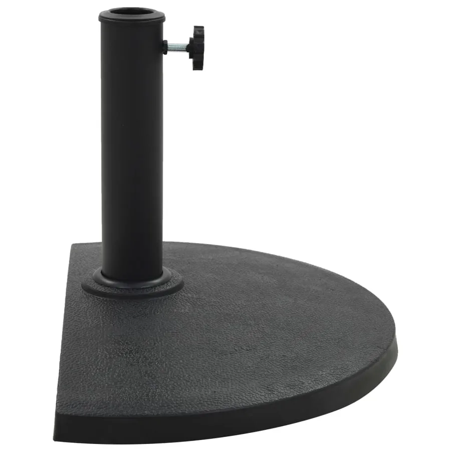 Socle demi-rond de parasol Polyrésine 9 kg Noir - 2
