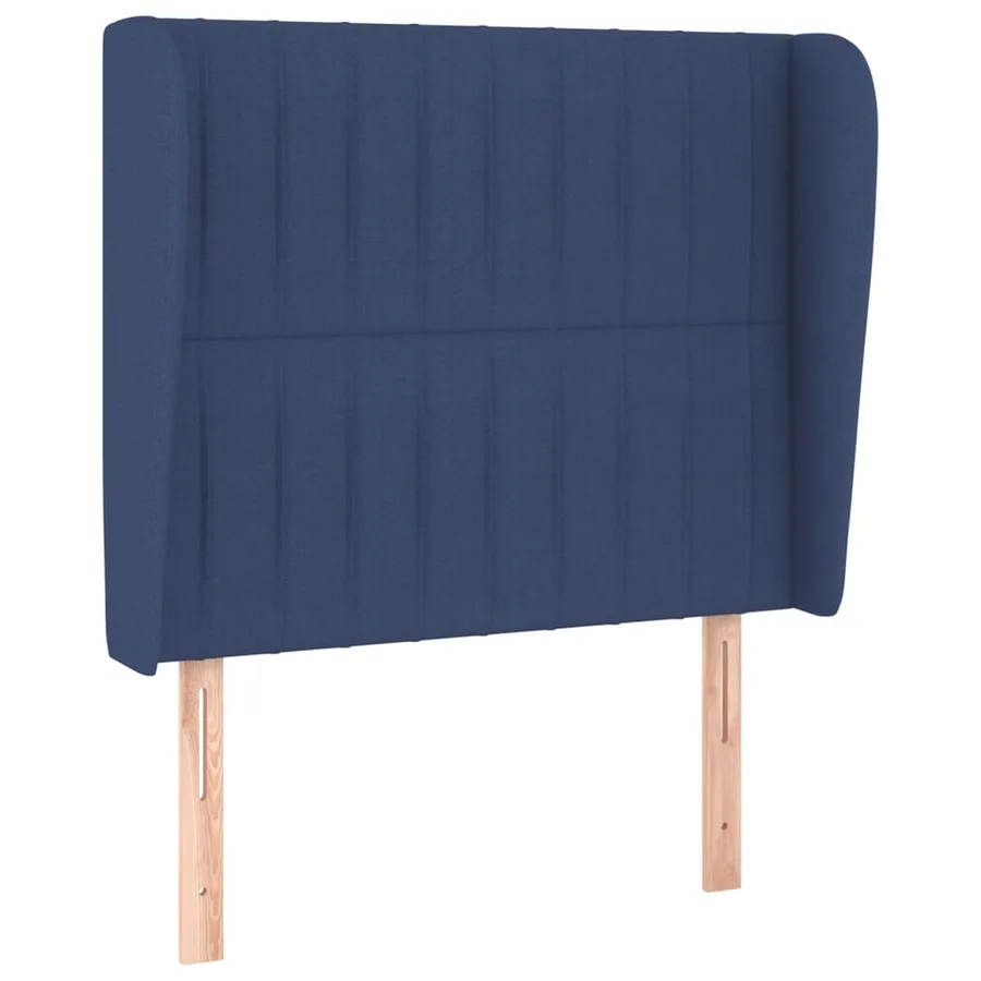 Tête de lit avec oreilles Bleu 93x23x118/128 cm Tissu - 2