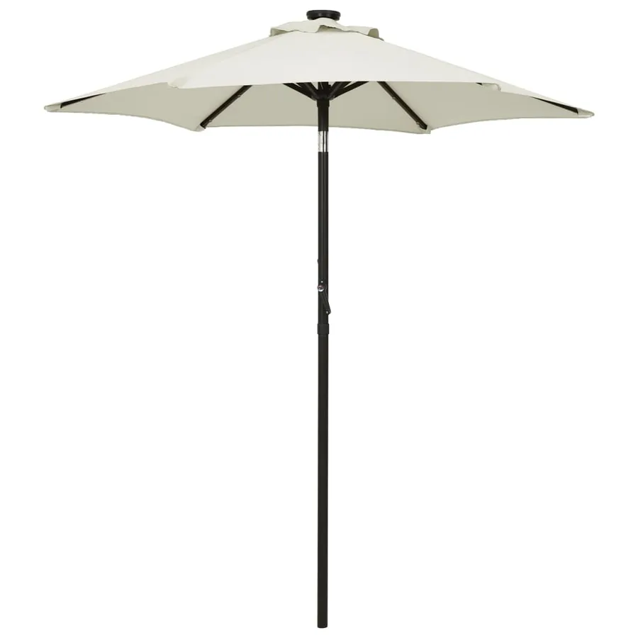 Parasol avec lumières LED sable 200x211 cm aluminium