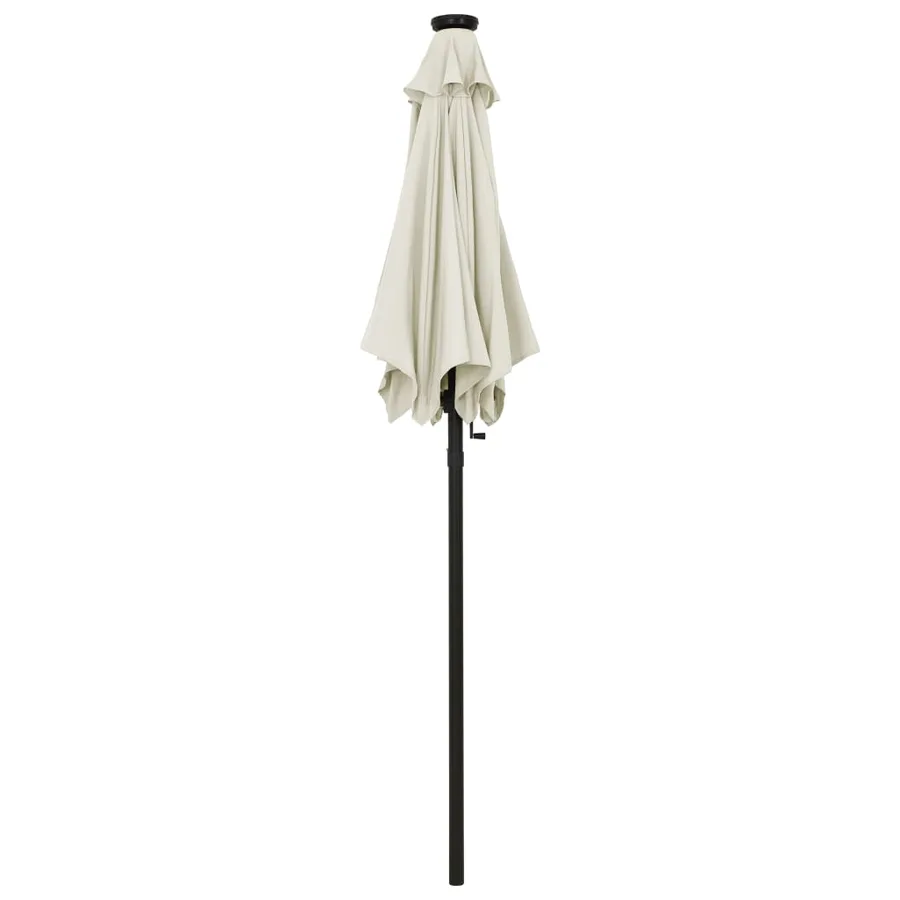 Parasol avec lumières LED sable 200x211 cm aluminium - 3