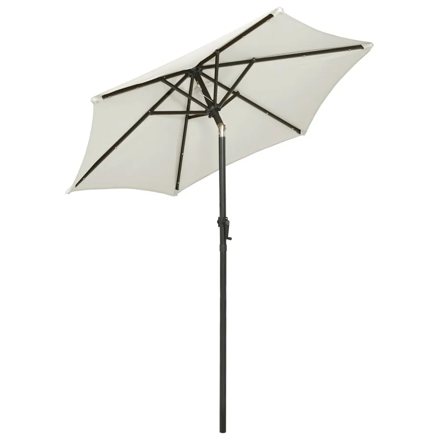 Parasol avec lumières LED sable 200x211 cm aluminium - 4