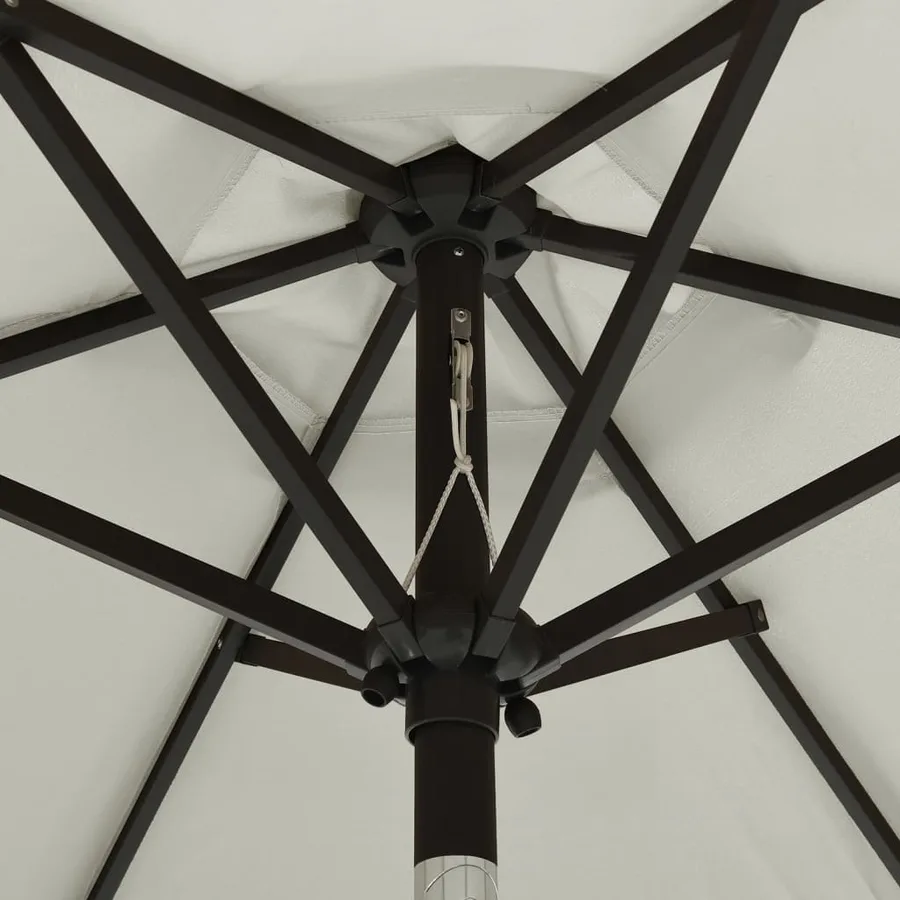 Parasol avec lumières LED sable 200x211 cm aluminium - 5
