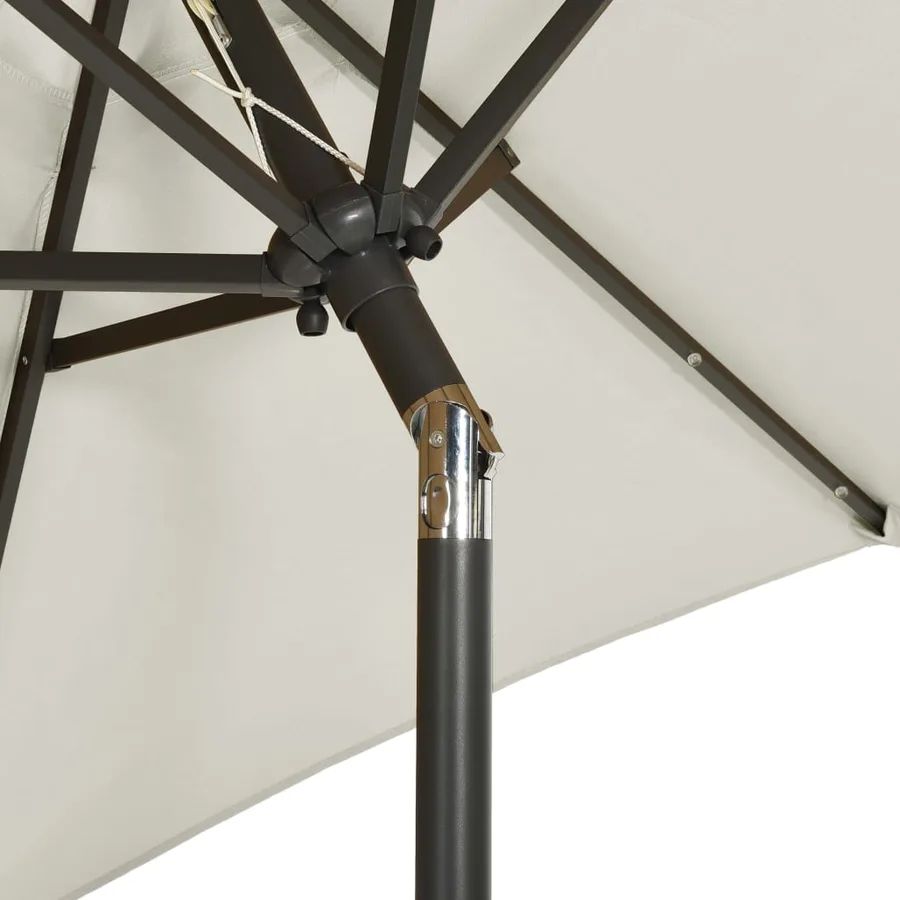 Parasol avec lumières LED sable 200x211 cm aluminium - 6