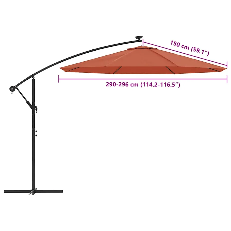 Tissu de remplacement pour parasol déporté terre cuite 300 cm - 8