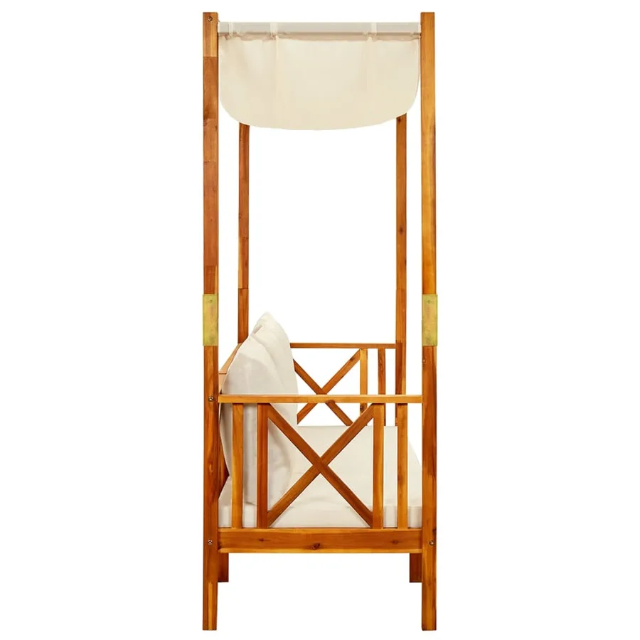 Banc de jardin avec auvent Bois d'acacia solide - 5