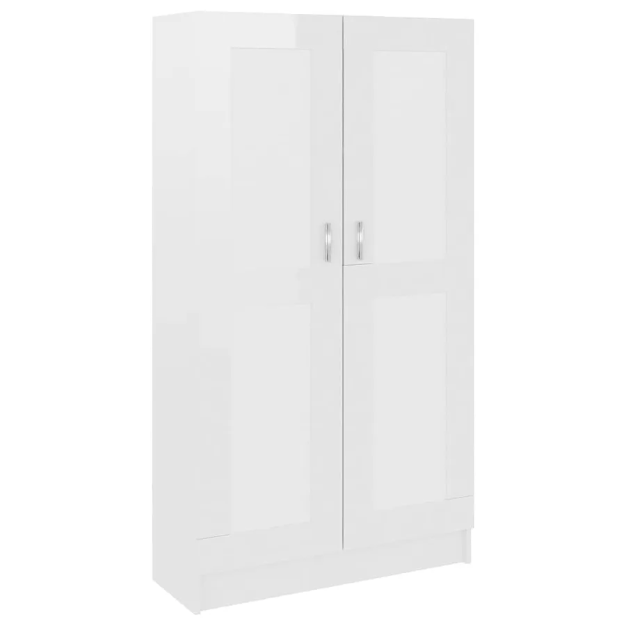 Bibliothèque Blanc brillant 82,5x30,5x150 cm Bois d’ingénierie - 2