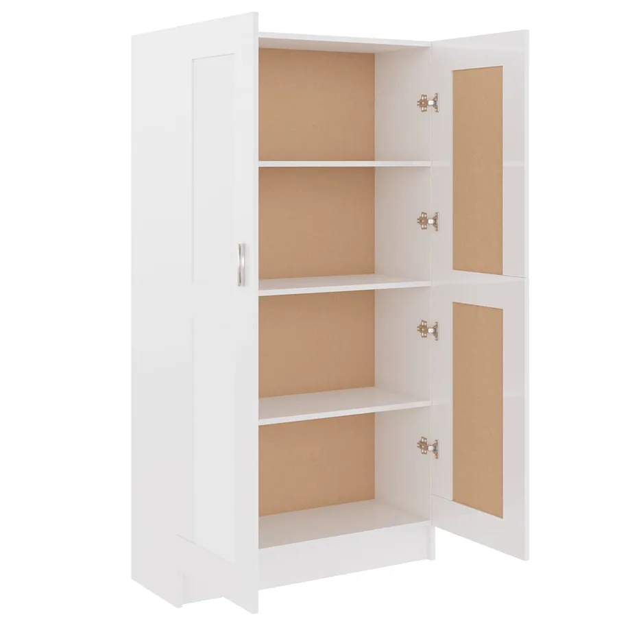 Bibliothèque Blanc brillant 82,5x30,5x150 cm Bois d’ingénierie - 4