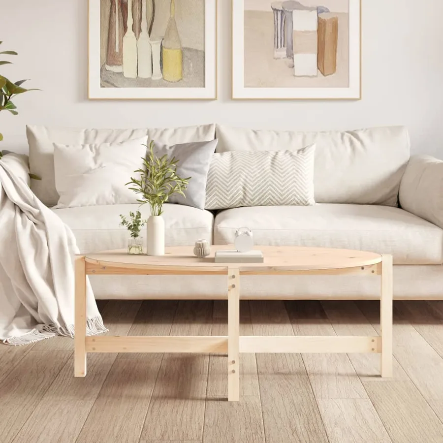 Table basse 118x63x45 cm Bois massif de pin - 3