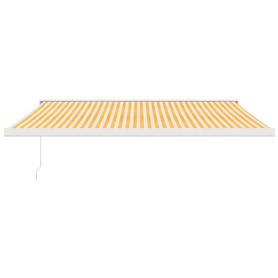 Auvent rétractable jaune et blanc 4x3 m tissu et aluminium - 3