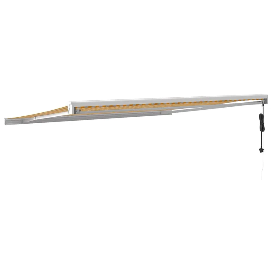 Auvent rétractable jaune et blanc 4x3 m tissu et aluminium - 4