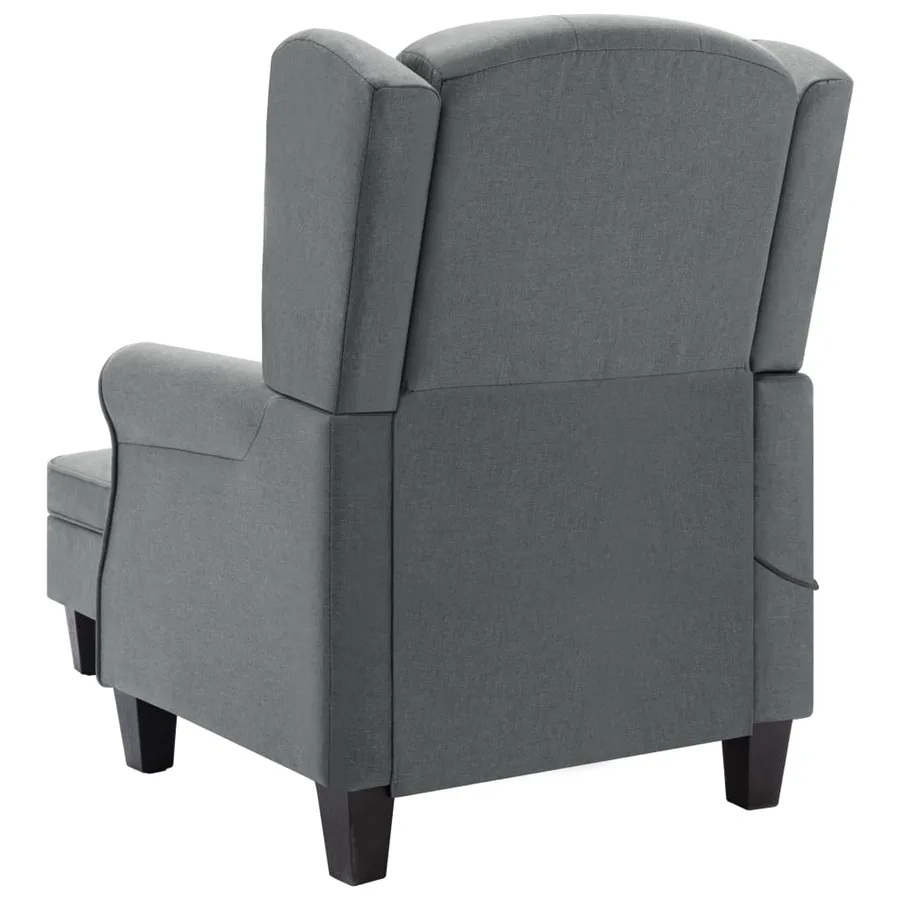 Fauteuil de massage avec repose-pied Gris clair Tissu - 5