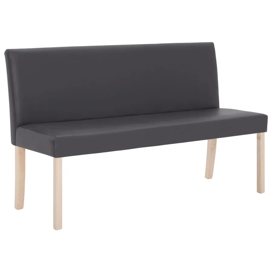 Banc 139,5 cm Gris Similicuir - 2