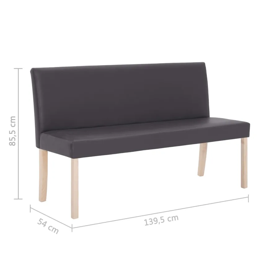 Banc 139,5 cm Gris Similicuir - 8