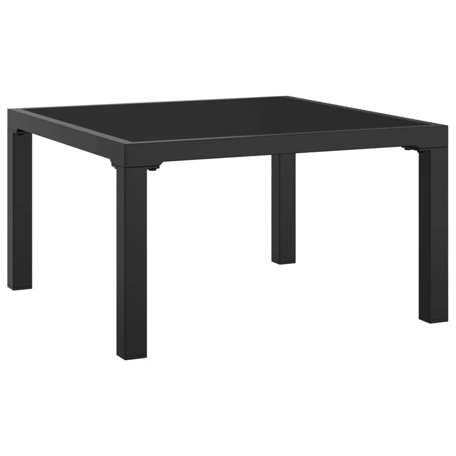 Repose-pied de jardin avec coussin noir et gris résine tressée - 4