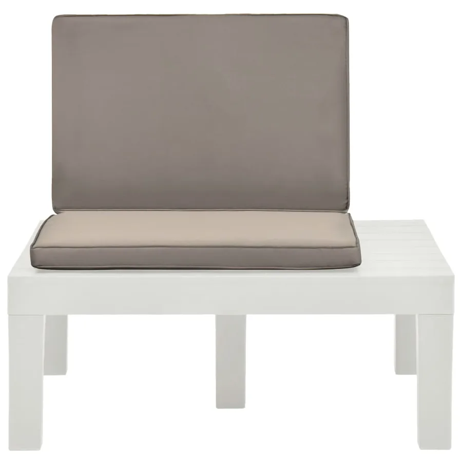Chaise de salon de jardin avec coussin Plastique Blanc - 2