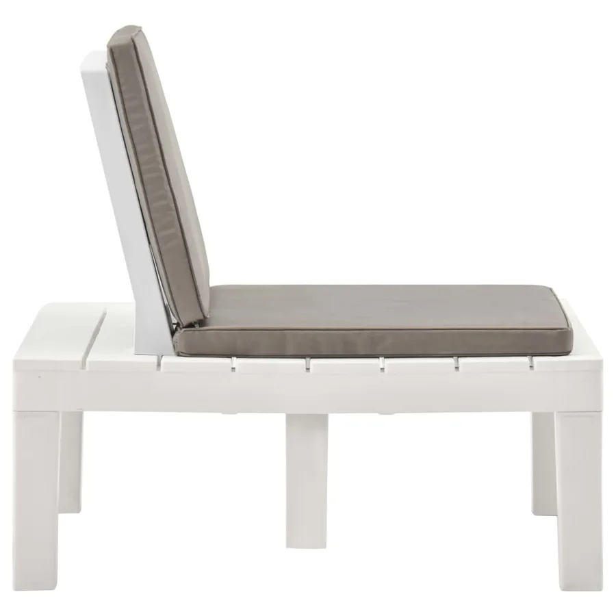 Chaise de salon de jardin avec coussin Plastique Blanc - 3
