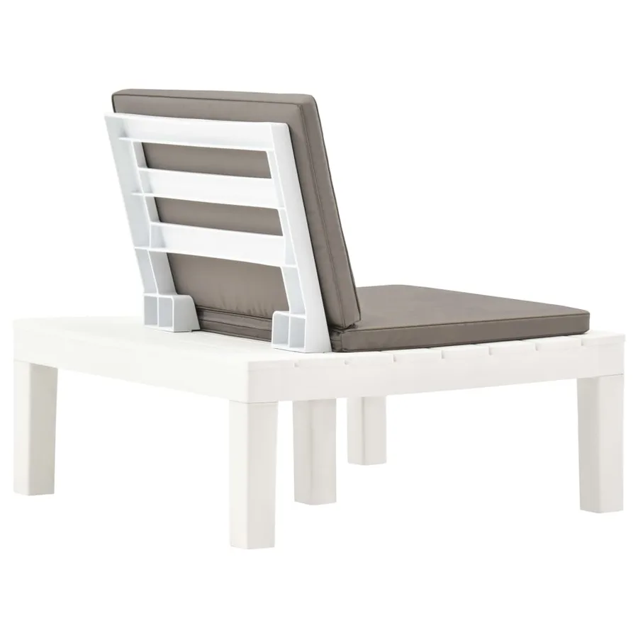 Chaise de salon de jardin avec coussin Plastique Blanc - 4