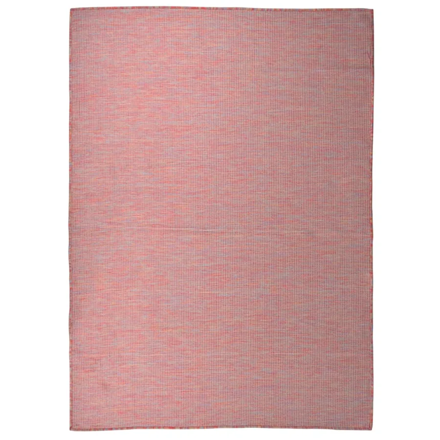 Tapis à tissage plat d'extérieur 200x280 cm Rouge
