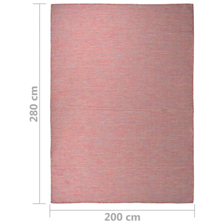 Tapis à tissage plat d'extérieur 200x280 cm Rouge - 6
