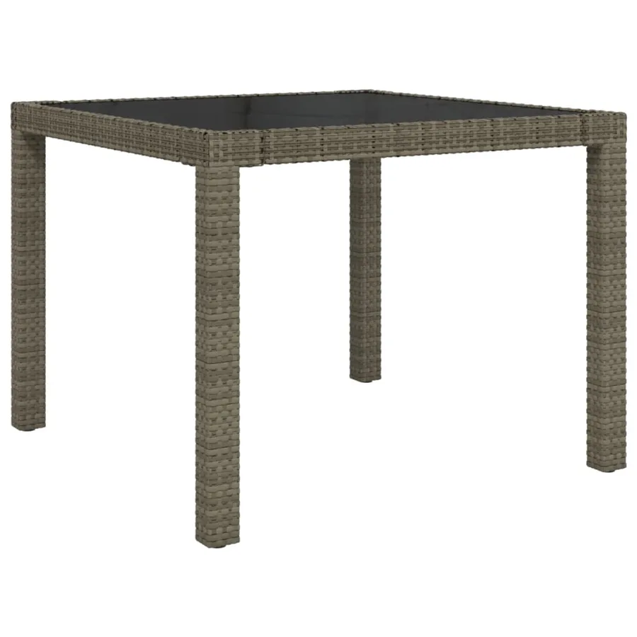 Ensemble à manger d'extérieur 5pcs coussins résine tressée gris - 8