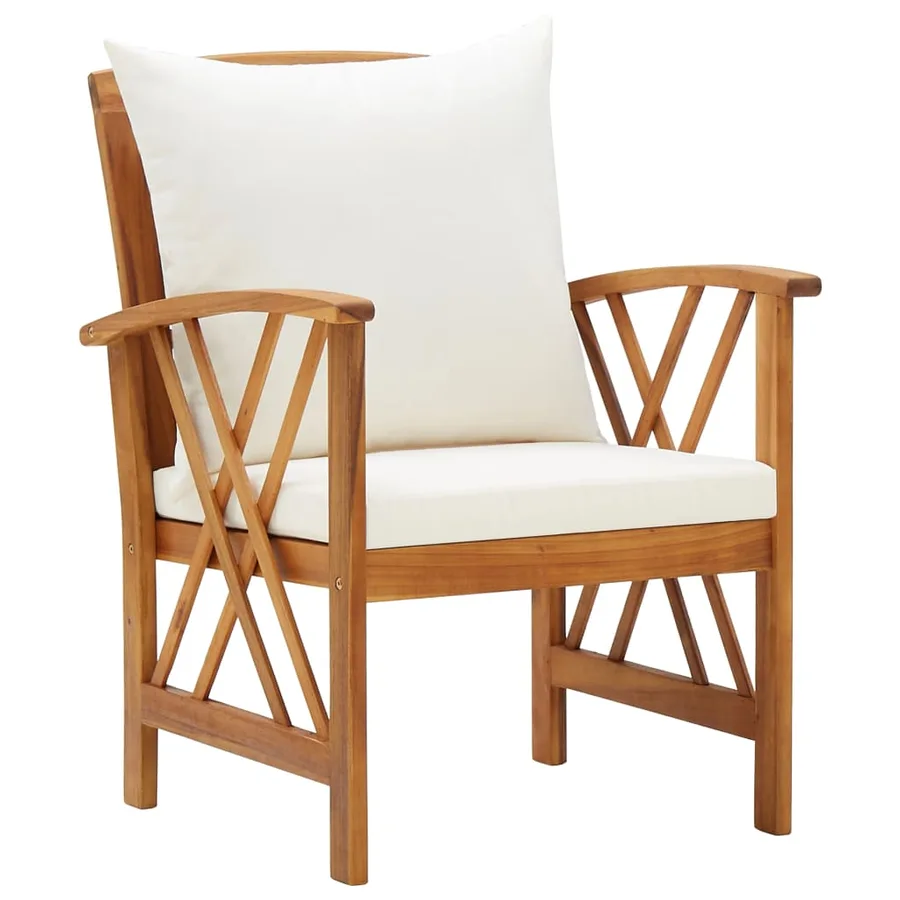Chaises de jardin avec coussins lot de 2 Bois d'acacia massif - 2