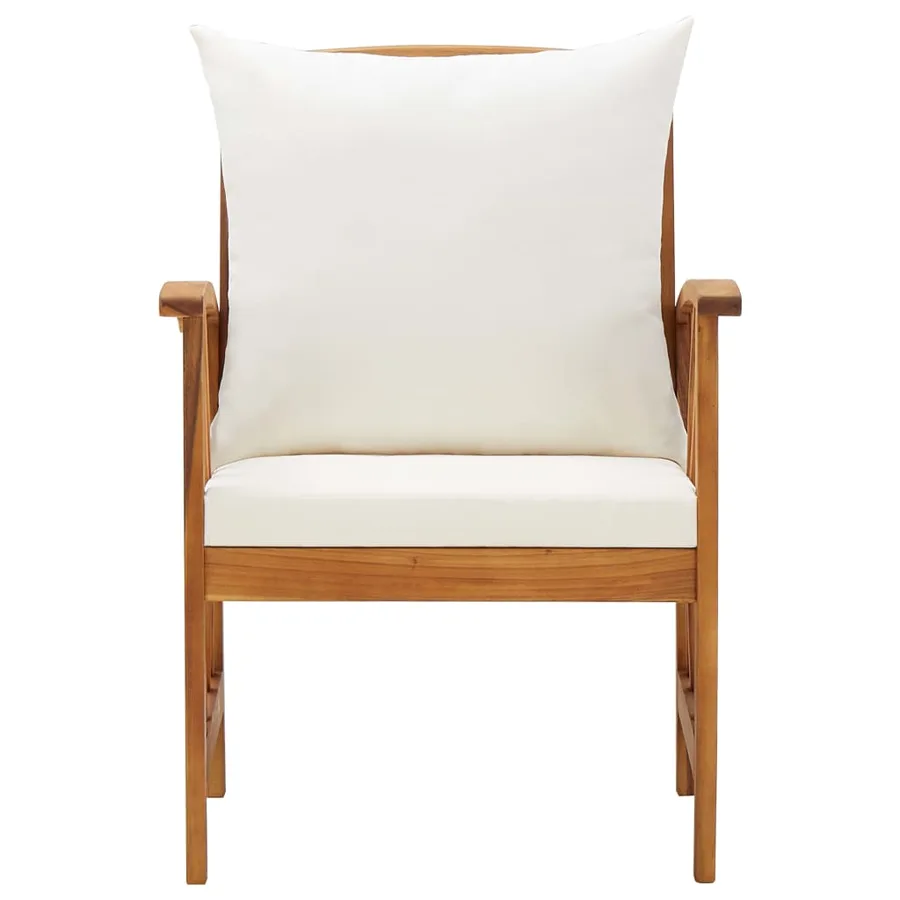 Chaises de jardin avec coussins lot de 2 Bois d'acacia massif - 3