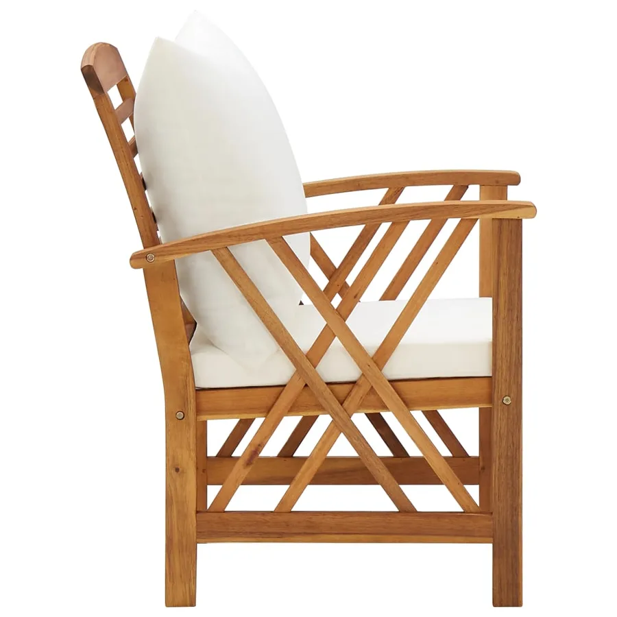 Chaises de jardin avec coussins lot de 2 Bois d'acacia massif - 4