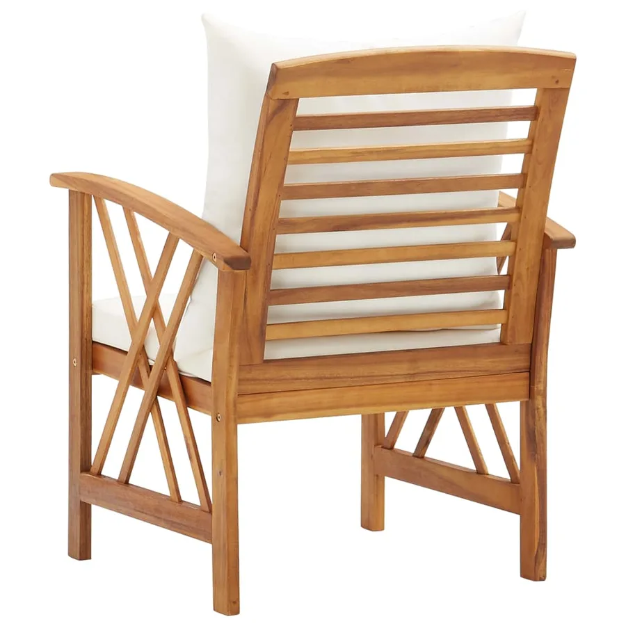 Chaises de jardin avec coussins lot de 2 Bois d'acacia massif - 5