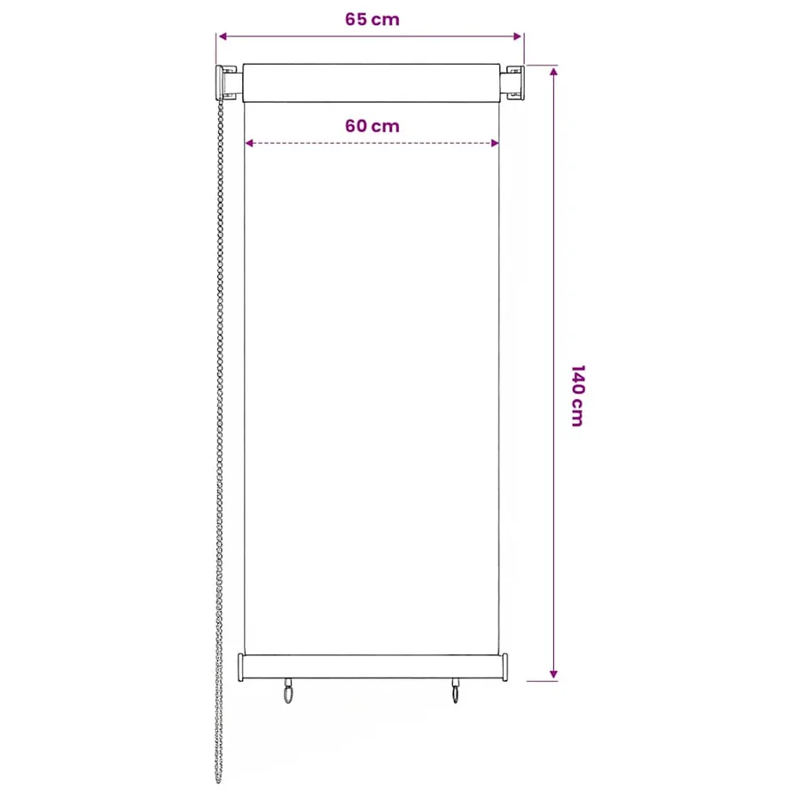 Store roulant d'extérieur 65 (l) x 140 (H) cm noir - 6