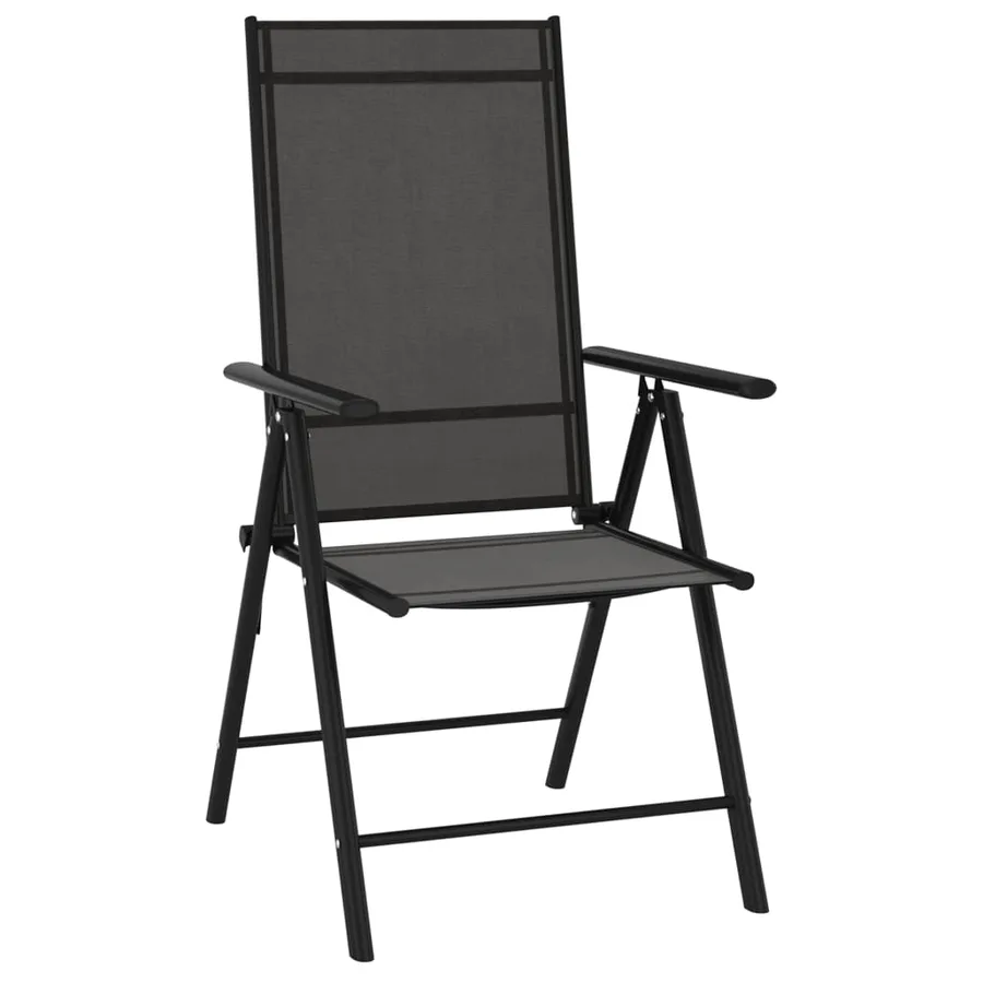 Chaises de jardin pliables lot de 6 Textilène Noir - 2