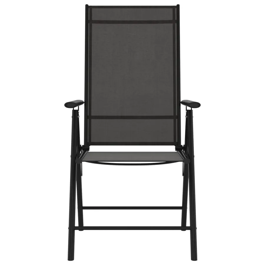 Chaises de jardin pliables lot de 6 Textilène Noir - 3