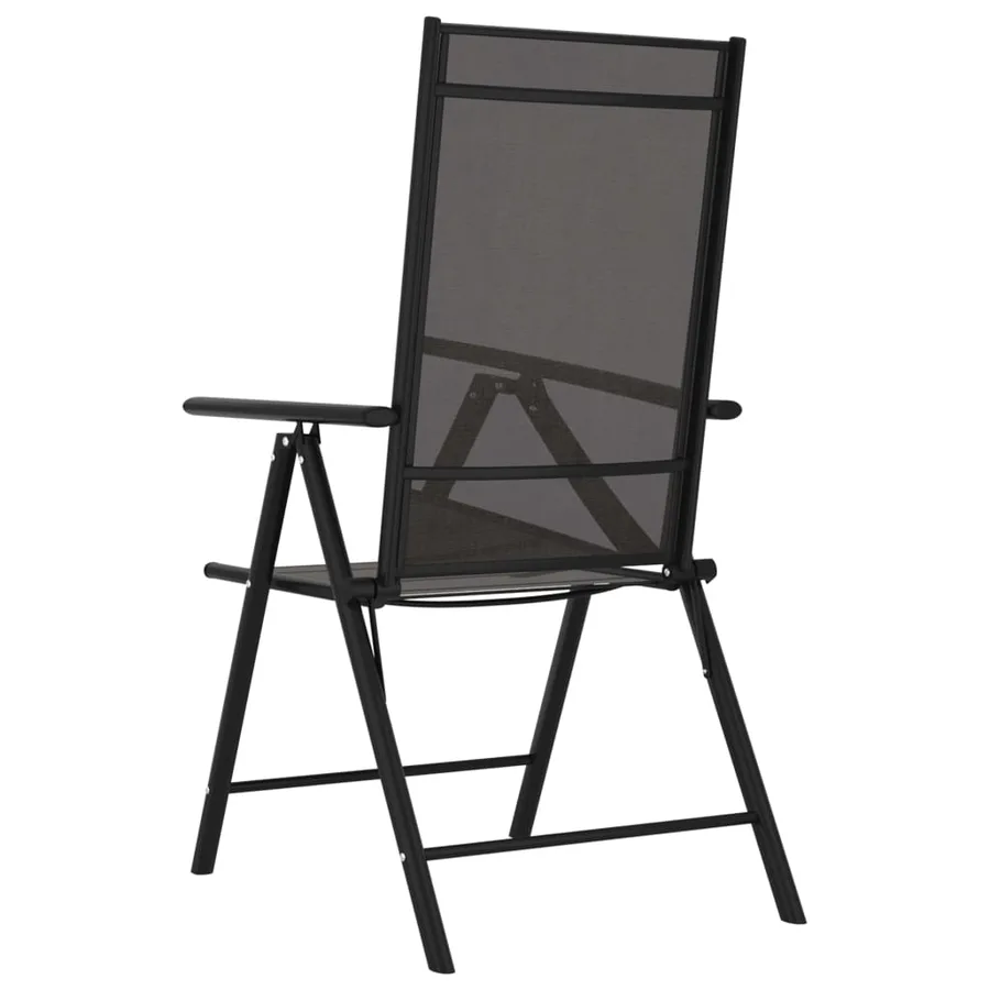 Chaises de jardin pliables lot de 6 Textilène Noir - 5