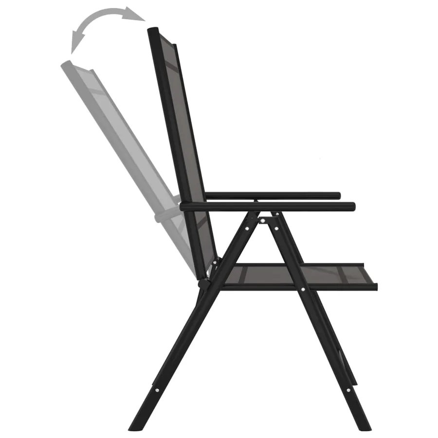 Chaises de jardin pliables lot de 6 Textilène Noir - 6