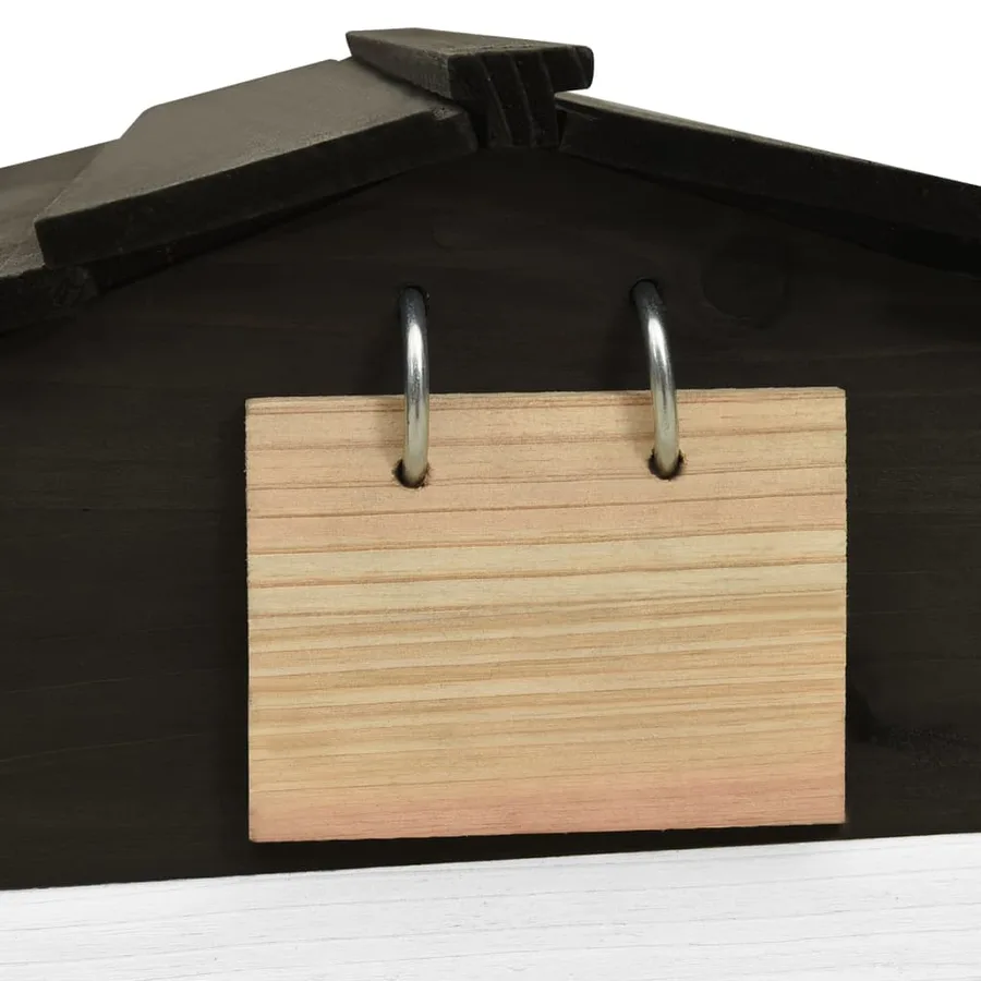 Garage de tondeuse à gazon Noir et blanc 78x74x54 cm Sapin - 5