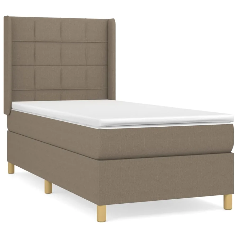 Sommier à lattes de lit avec matelas Taupe 90x190 cm Tissu - 2
