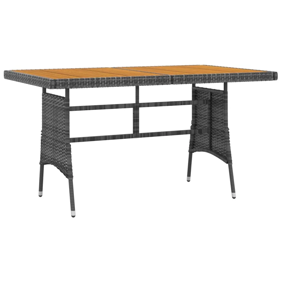 Ensemble à manger d'extérieur 5 pcs Résine tressée Gris - 6